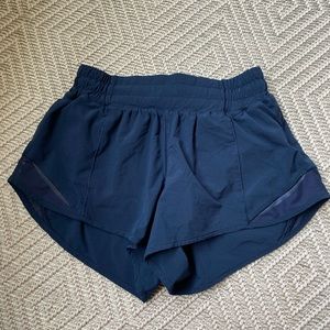 Navy lululemon hotty hot shorts. Size 2